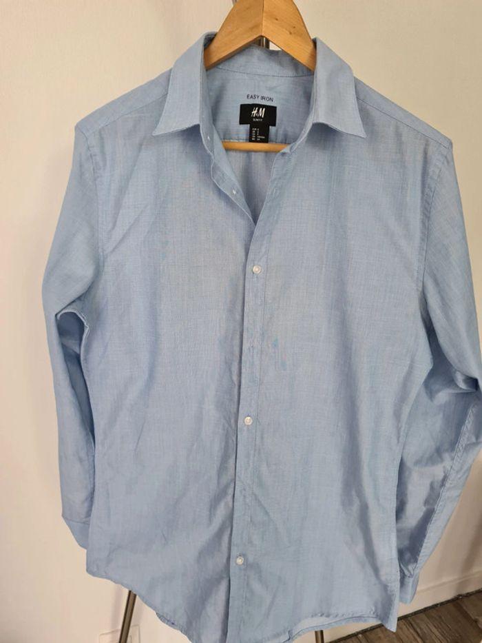 Chemise Bleu ciel Slim Fit H&M - photo numéro 1