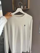 t shirt manches longues blanc ralph lauren