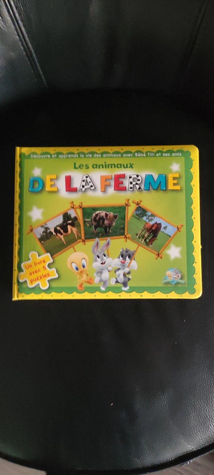 Livre avec 5 puzzles Les animaux de la ferme - photo numéro 1