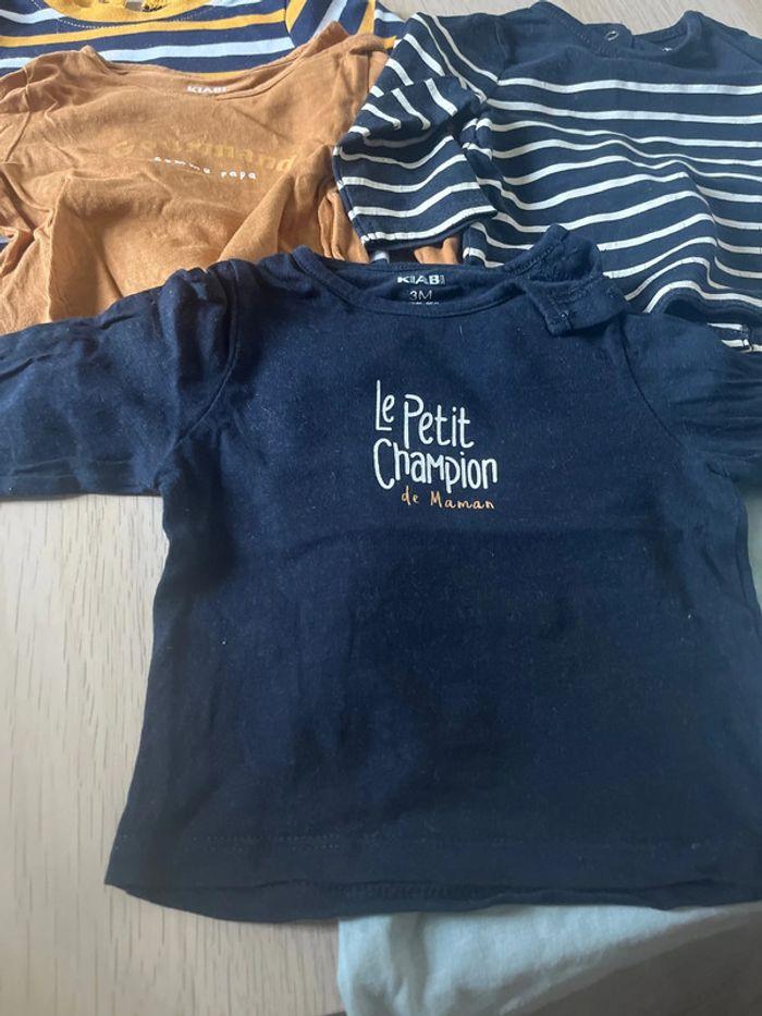 Lot 6 t-shirt manches longues bébé 3 mois - photo numéro 3