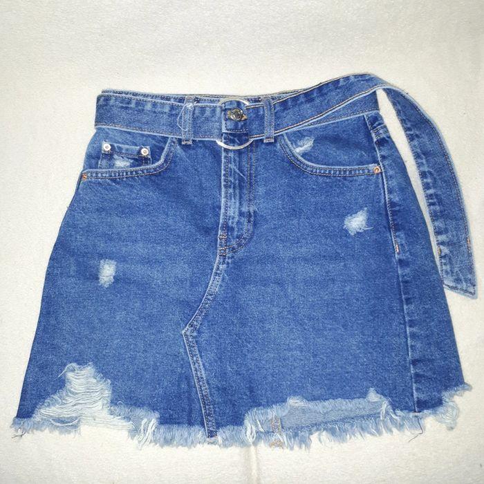 Lot de 2 mini jupes en jean denim Bershka T. 34 - photo numéro 9