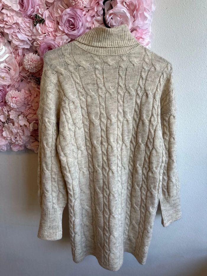 Robe pull d’hiver Sud Express beige en maille torsadée - taille S oversize - photo numéro 6