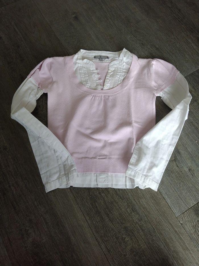 pull effet chemise vynil fraise taille 12ans