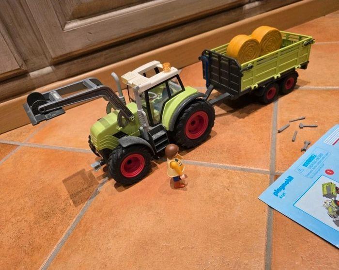 Grand tracteur avec remorque et paille playmobil 5121 - photo numéro 2