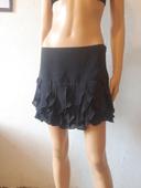 Mini-jupe froufrous Mango taille 38 grise foncé noire