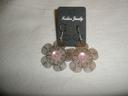 Boucles d'oreilles  fleurs  cabochon  rose