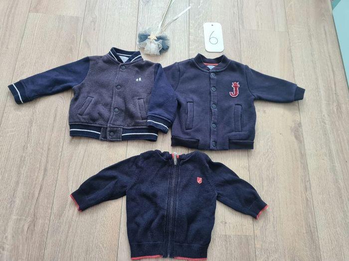 Lot de 3 gilets jacadi et cadet rousselle bleu marine 6 mois - photo numéro 1