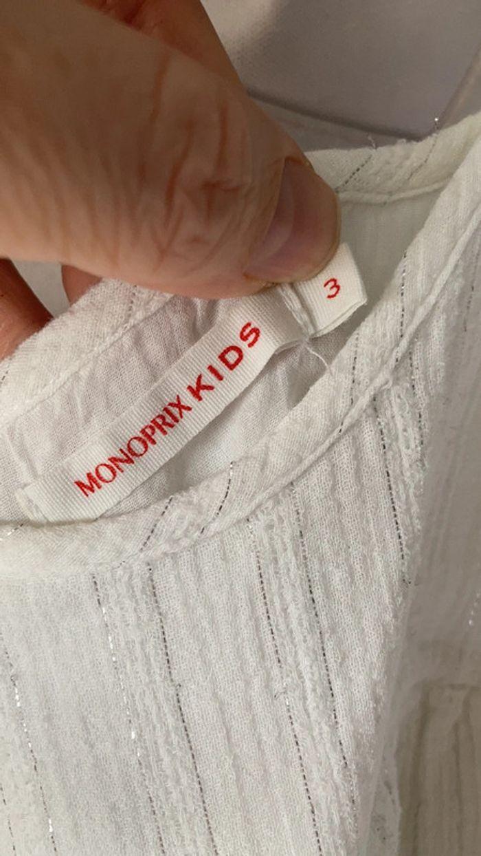 Monoprix Kids robe blanche lurex argenté 3 ans - photo numéro 3