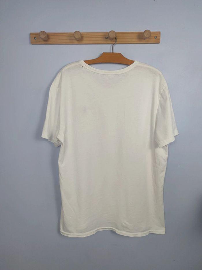 T-shirt Ralph Lauren Blanc Logo Brodé Bleu Marine Taille L Homme - photo numéro 4