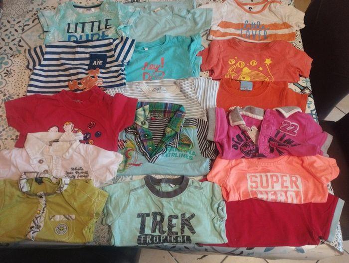 Lot de 16 t-shirt manches courtes 12 mois tbe - photo numéro 1