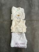 Lot de 3 bodys naissance