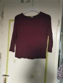 Pull fin bordeaux