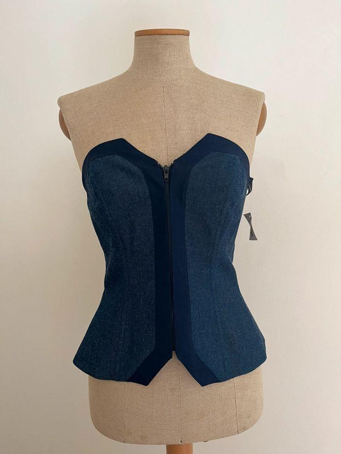 Corset en jeans Guy Laroche vintage taille 36 neuf avec étiquette - photo numéro 7