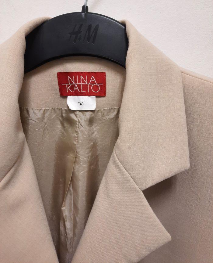 Veste blazer léger beige clair, Nina Kalio, t. 40 - photo numéro 2