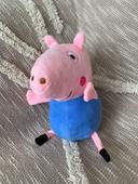 Peluche doudou 21cm Peppa Pig george petit frère cochon rose et bleu très bon état