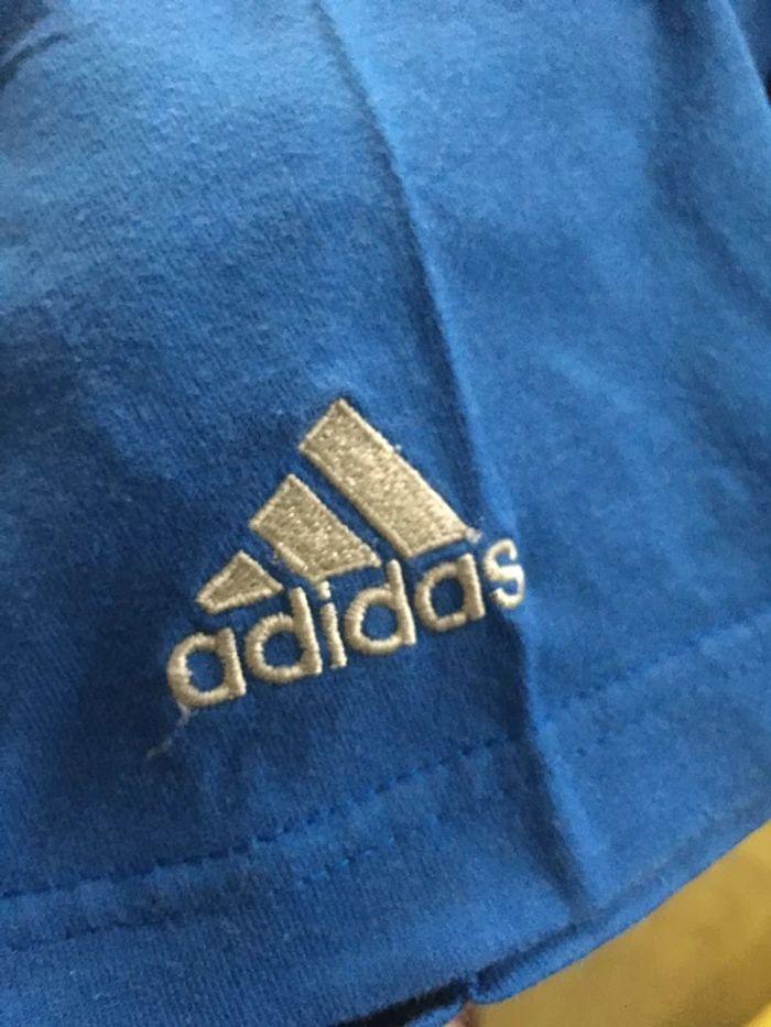 Véritable Tee shirt Adidas Sport homme bleu Taille M - photo numéro 5