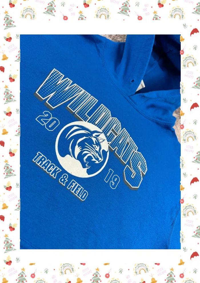 👕 Sweat à capuche University Rare Vintage y2k 90s 2000s Wildcats Track & Field 2019 Bleu Taille S 👕 - photo numéro 8