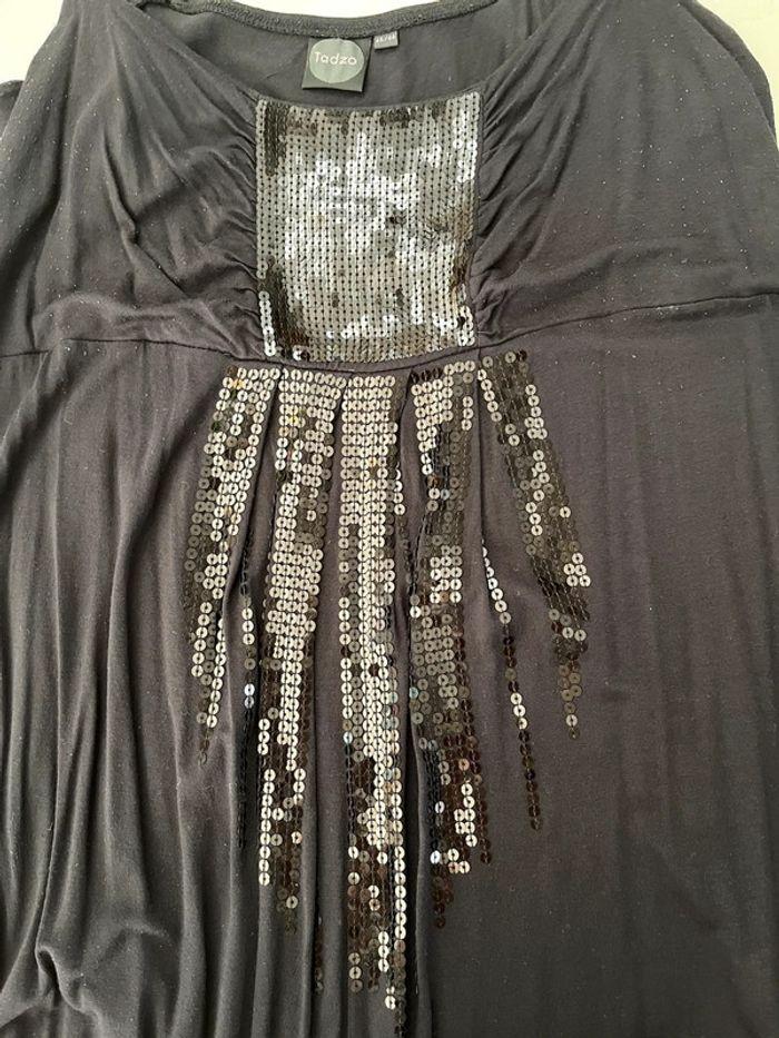 Robe bretelles noire à sequins - photo numéro 3