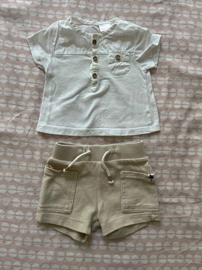 Ensemble short et tee-shirt - taille : 1/3 mois - photo numéro 1