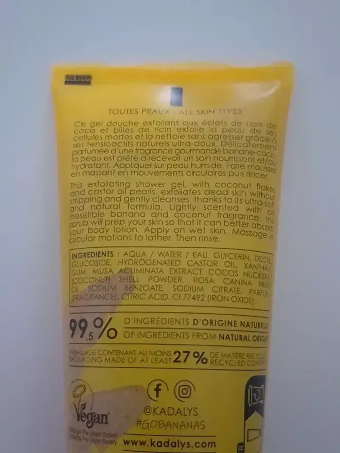 Gel Douche Exfoliant - Kadalys - Coco Banana Neuf - 100ml - photo numéro 3