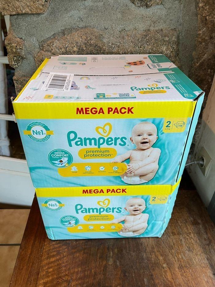 Lot 2 cartons Pampers Taille 2 : 228 Couches (2*114) - photo numéro 3