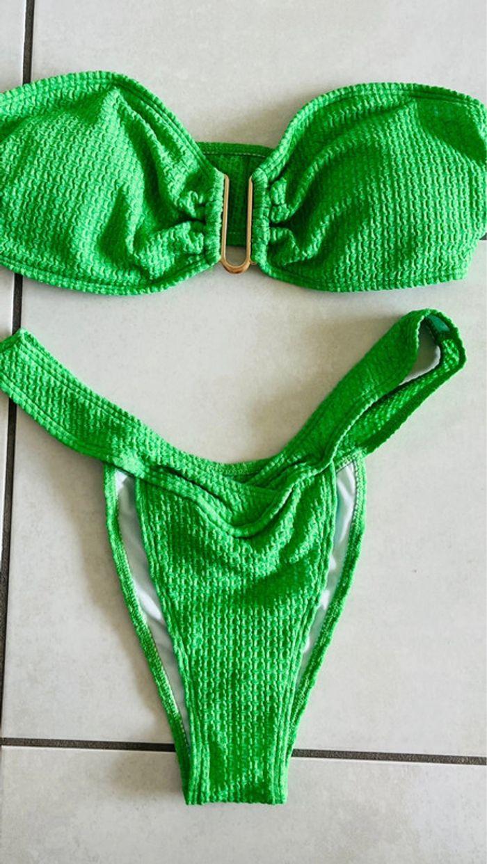 Bikini unicolore vert - photo numéro 2