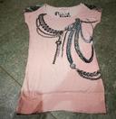 T-shirt long femme XS 34 rose