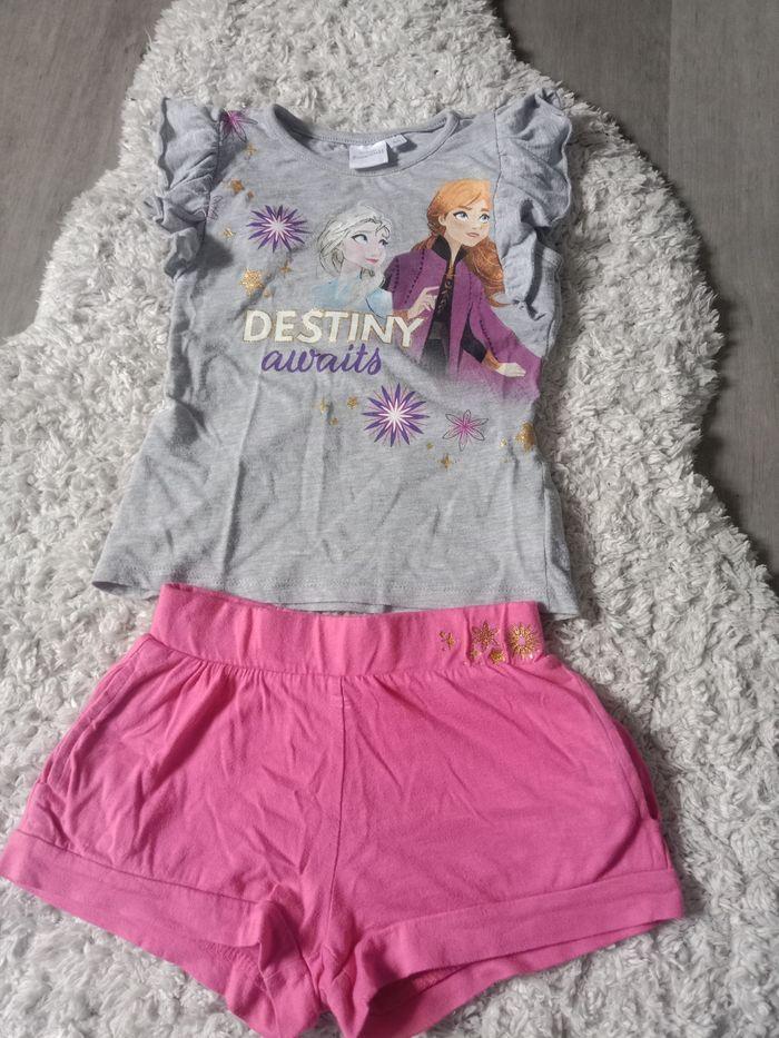 Ensemble short et t-shirt reine des neiges - photo numéro 1