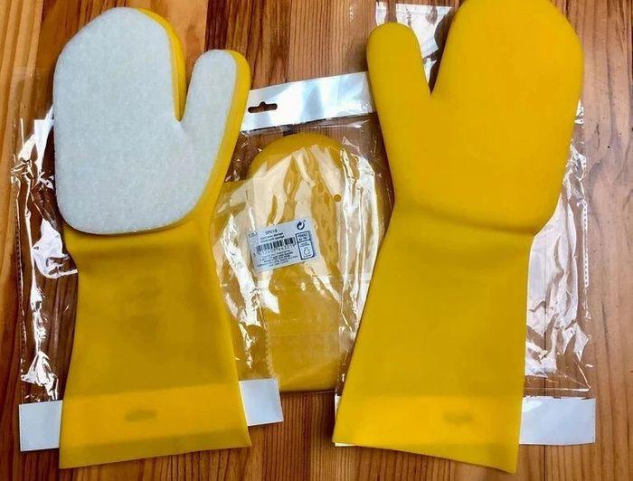 Lot x3 Gants avec éponge NЕUF (prix Amazo: 9 eur le gant) - photo numéro 1