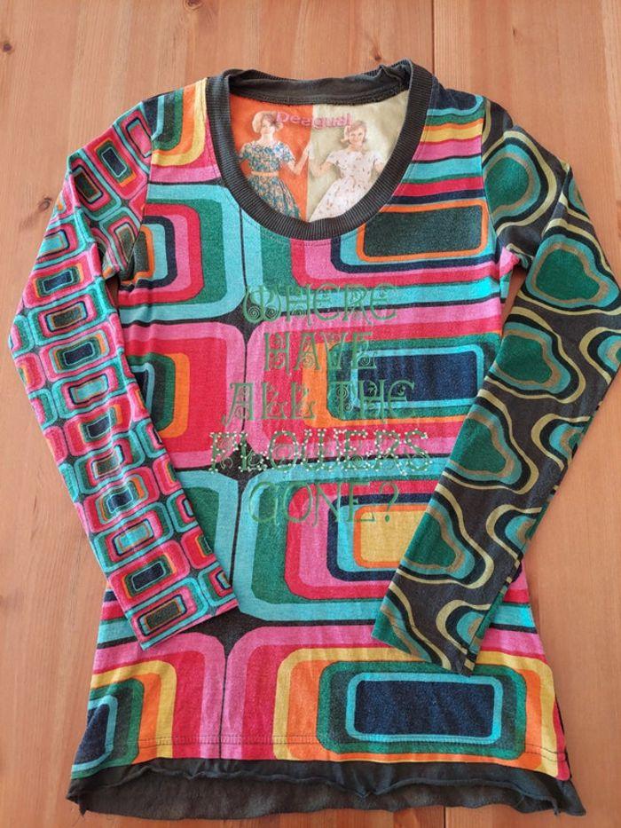 Top t-shirt manches longues taille XS Desigual - photo numéro 1