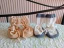 Lot de 2 paires de petits chaussons taille naissance