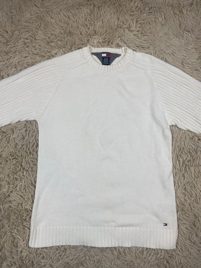 Pull hiver tommy hilfiger blanc taille xl enfant (S homme) - photo numéro 2