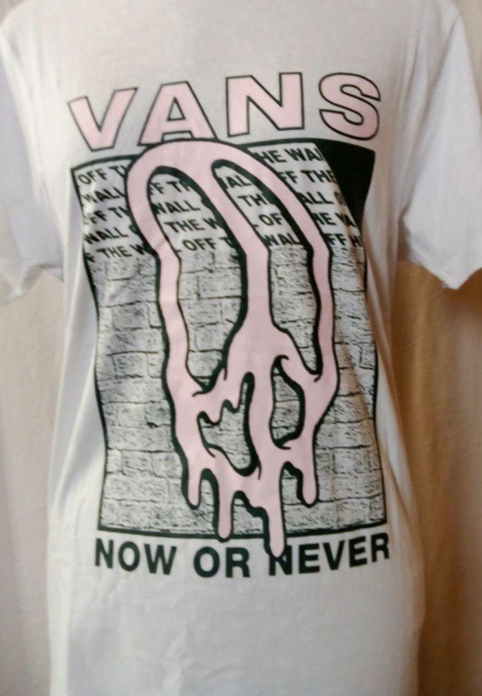 Tee-shirt blanc imprimé Vans taille S neuf avec étiquette - photo numéro 5