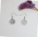 Boucles d oreille sequins froissés en acier argent et nacre