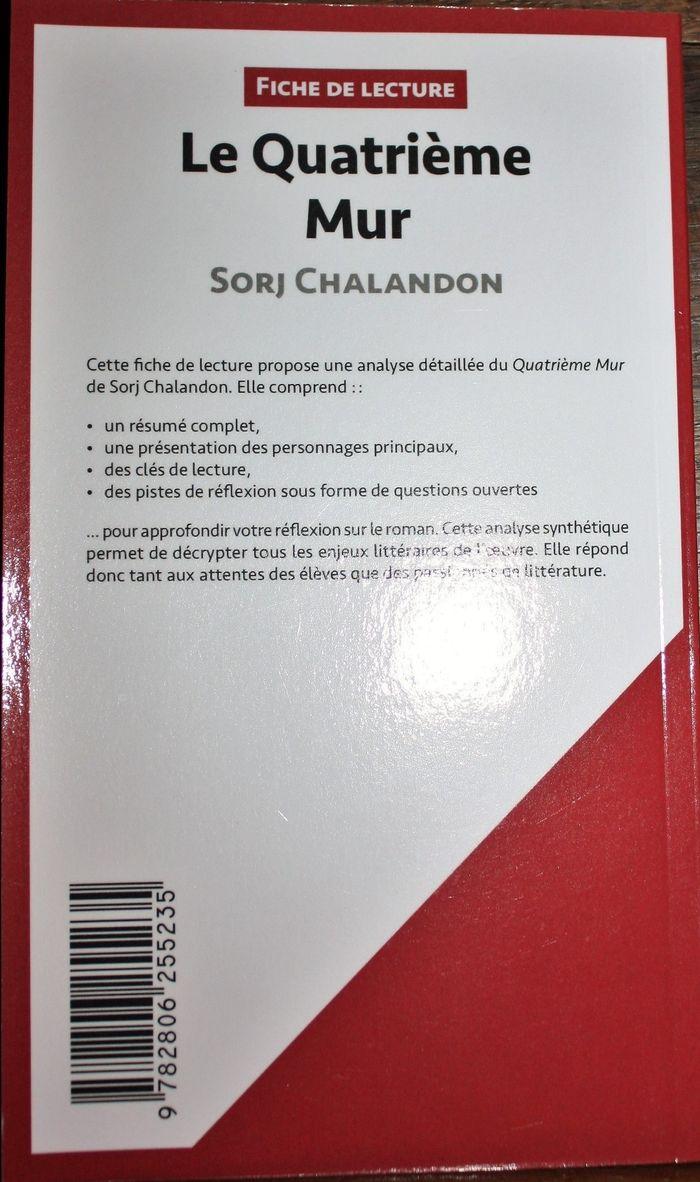 Fiche de lecture - le quatrième mur - Sorj Chalandon - comme neuf - photo numéro 2