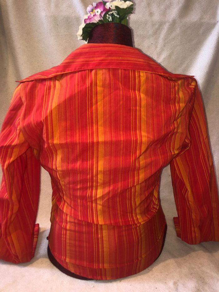 Chemise tailleur  M orange motif - photo numéro 10