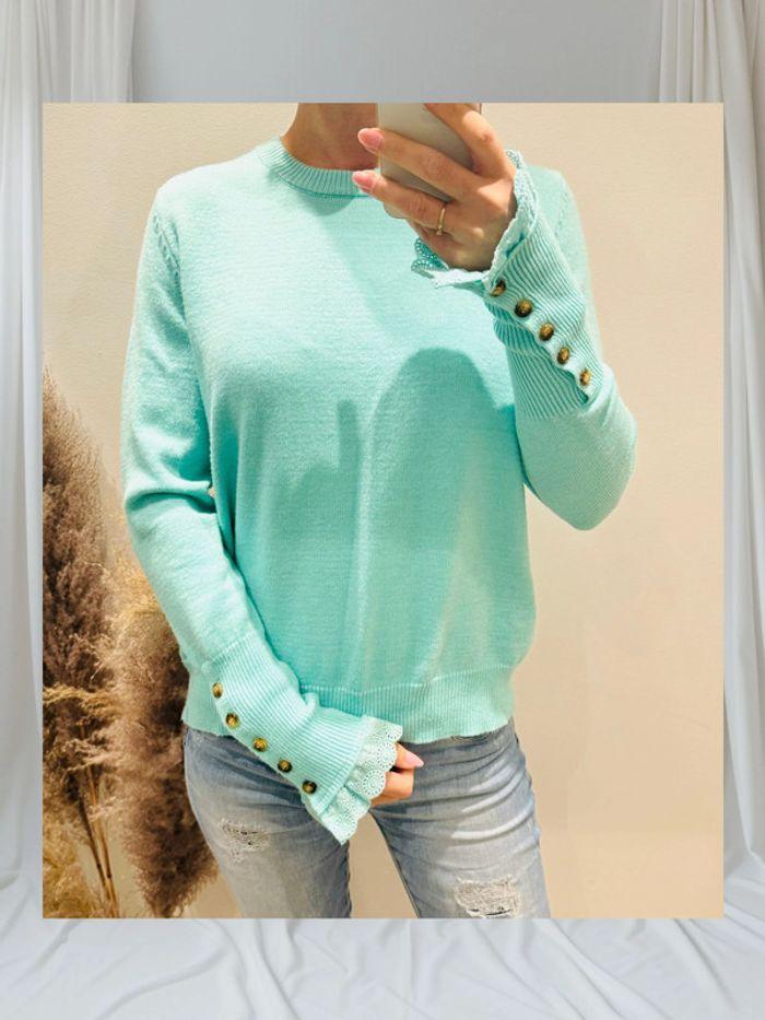 💐 Pull vert d’eau femme TU 36/40 - photo numéro 1