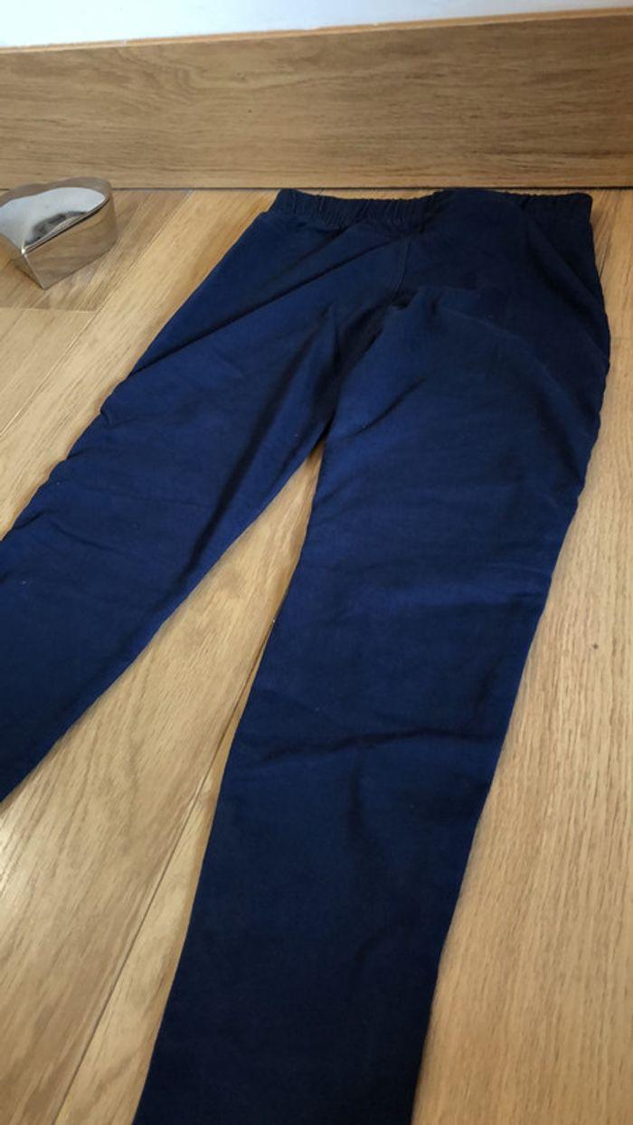 Pantalon équitation taille 36 / legging taille haute bleu fermeture éclair en bas - photo numéro 5