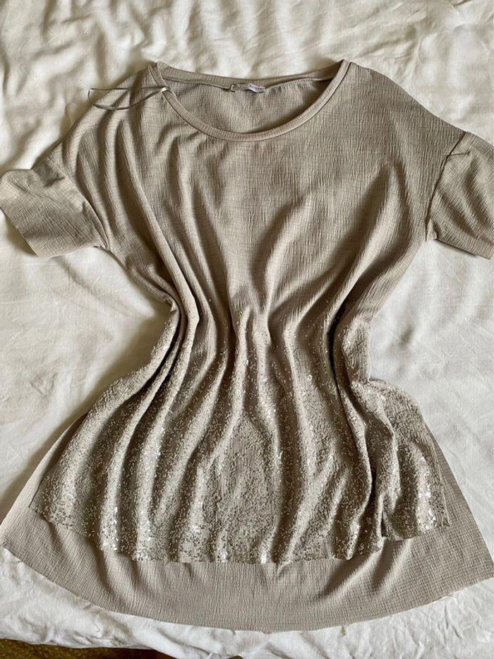 T Shirt Zara gris - photo numéro 3