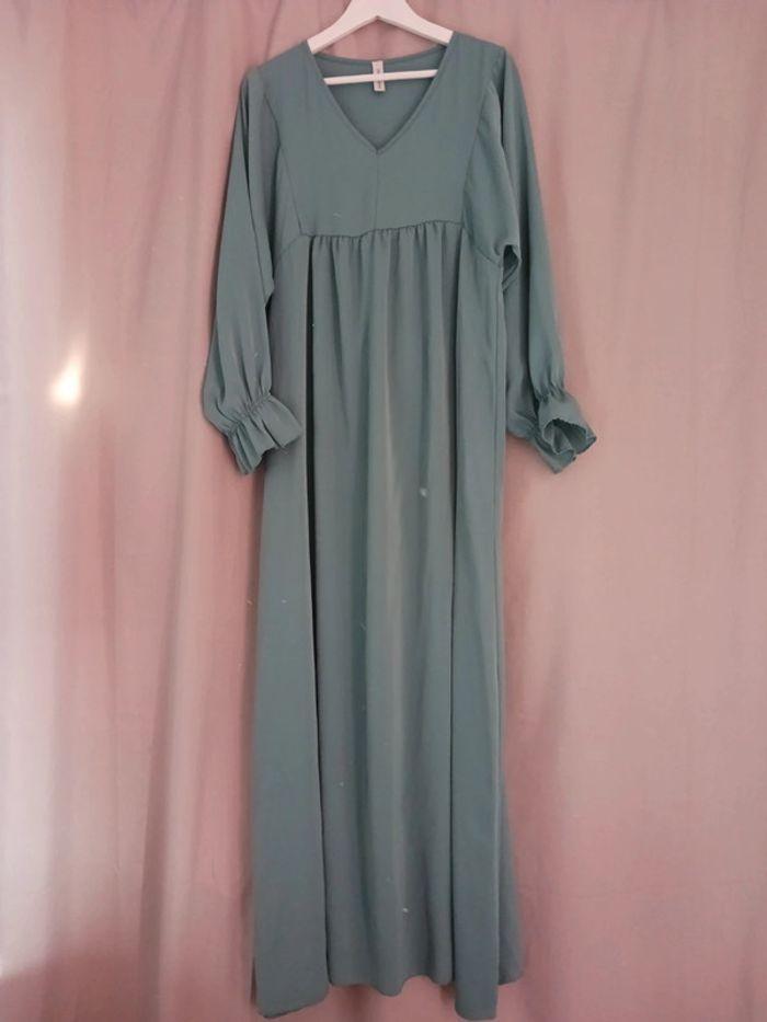 Robe longue bleu vert jade taille unique