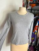 Teeshirt gris manches longues Esprit 100% coton