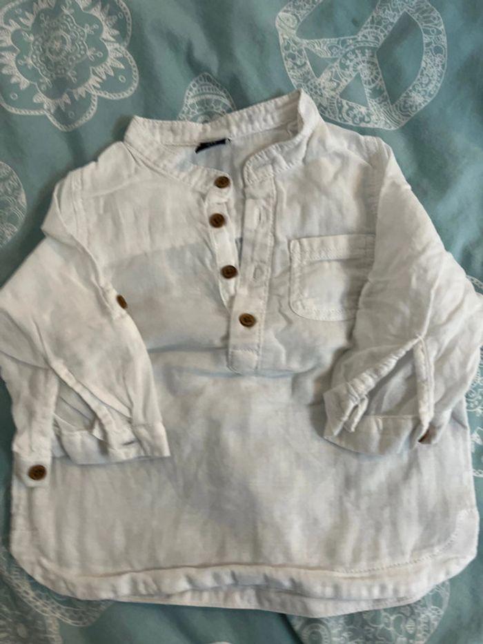 Chemise blanche manches longues 6 mois - photo numéro 1