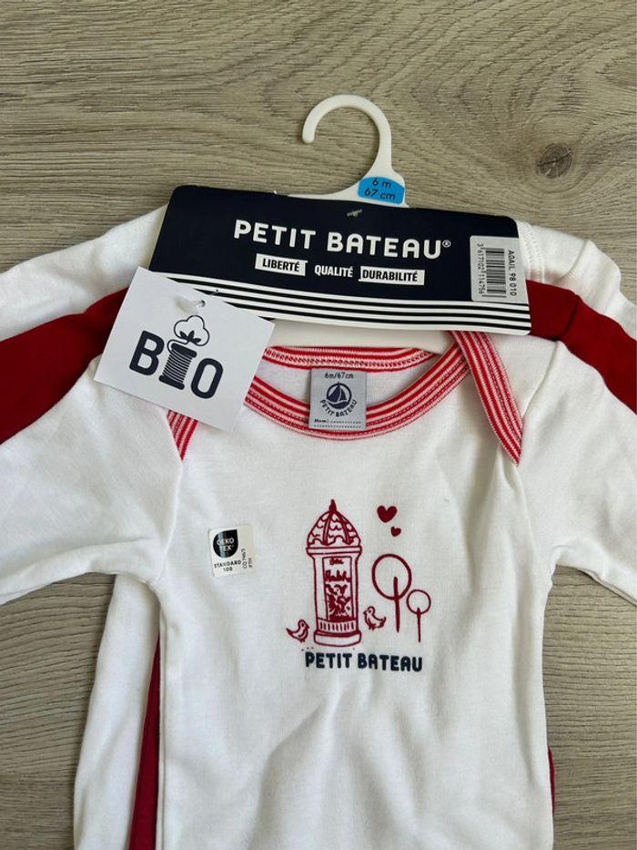 Lot de 3 bodies Petit Bateau 6 mois Neufs - photo numéro 3