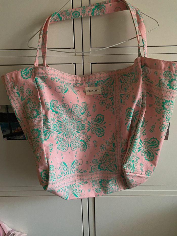 Sac cabas Splendist blissim rose et vert fermeture pression - photo numéro 1