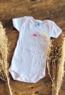 Body manches courtes Rose pâle Chat Petit Bateau 3 Mois