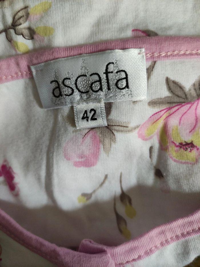 Chemise de nuit Ascafa blanche fleurie Taille 42 - photo numéro 2