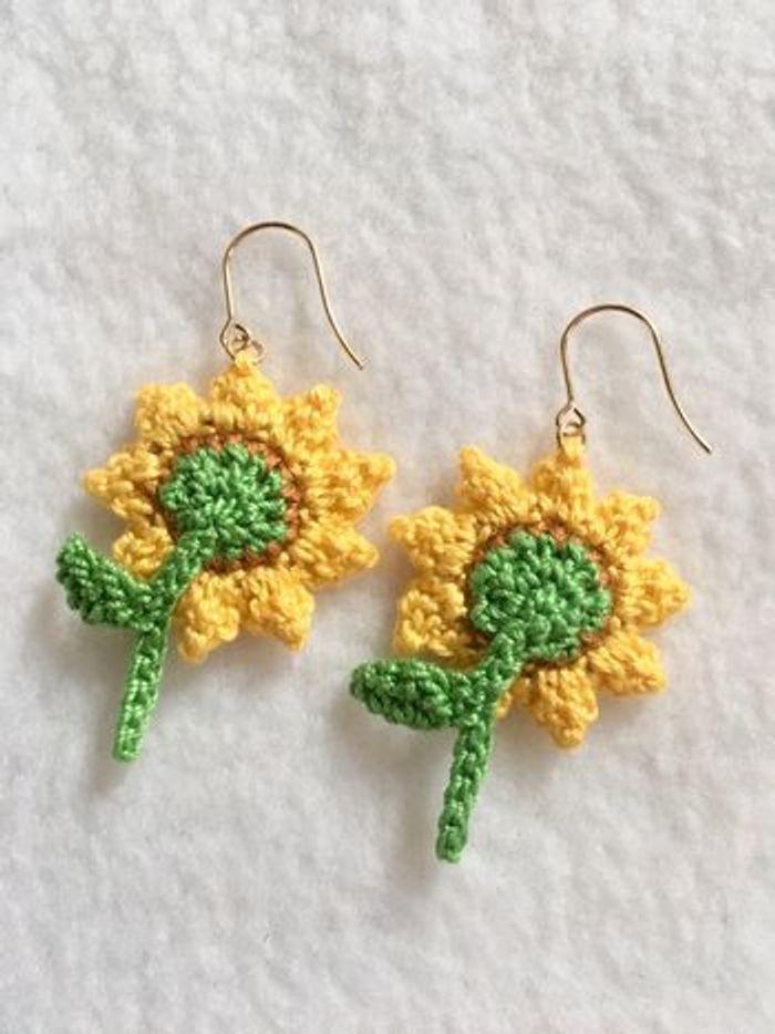 Boucles d’oreilles tournesol - photo numéro 4