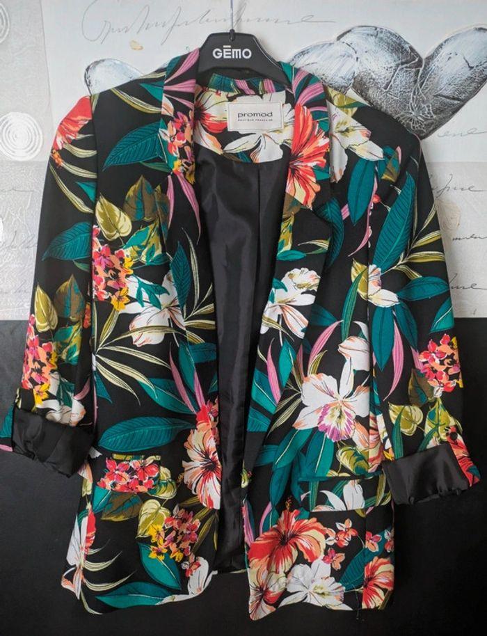 Veste blazer tailler Promod floral imprimé bac 2 - photo numéro 1