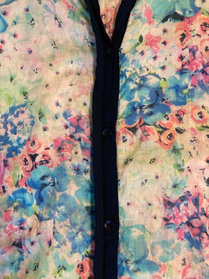 Chemise en coton legère imprimée floral manches 3/4  S/36 <•bershka> - photo numéro 3