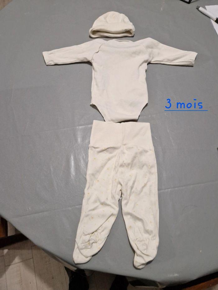 Ensemble bonnet body pantalon 3 mois - photo numéro 2